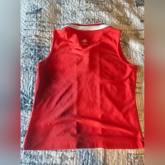 Lily’s BIGHORN Golf Club Sleeveless Polo L Red White Colorblock Sport Top - Picture 8 of 10